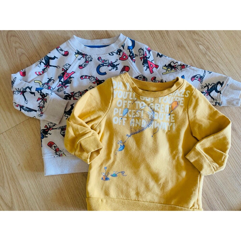 2 sweaters DR SEUSS the cat in the hat 18M